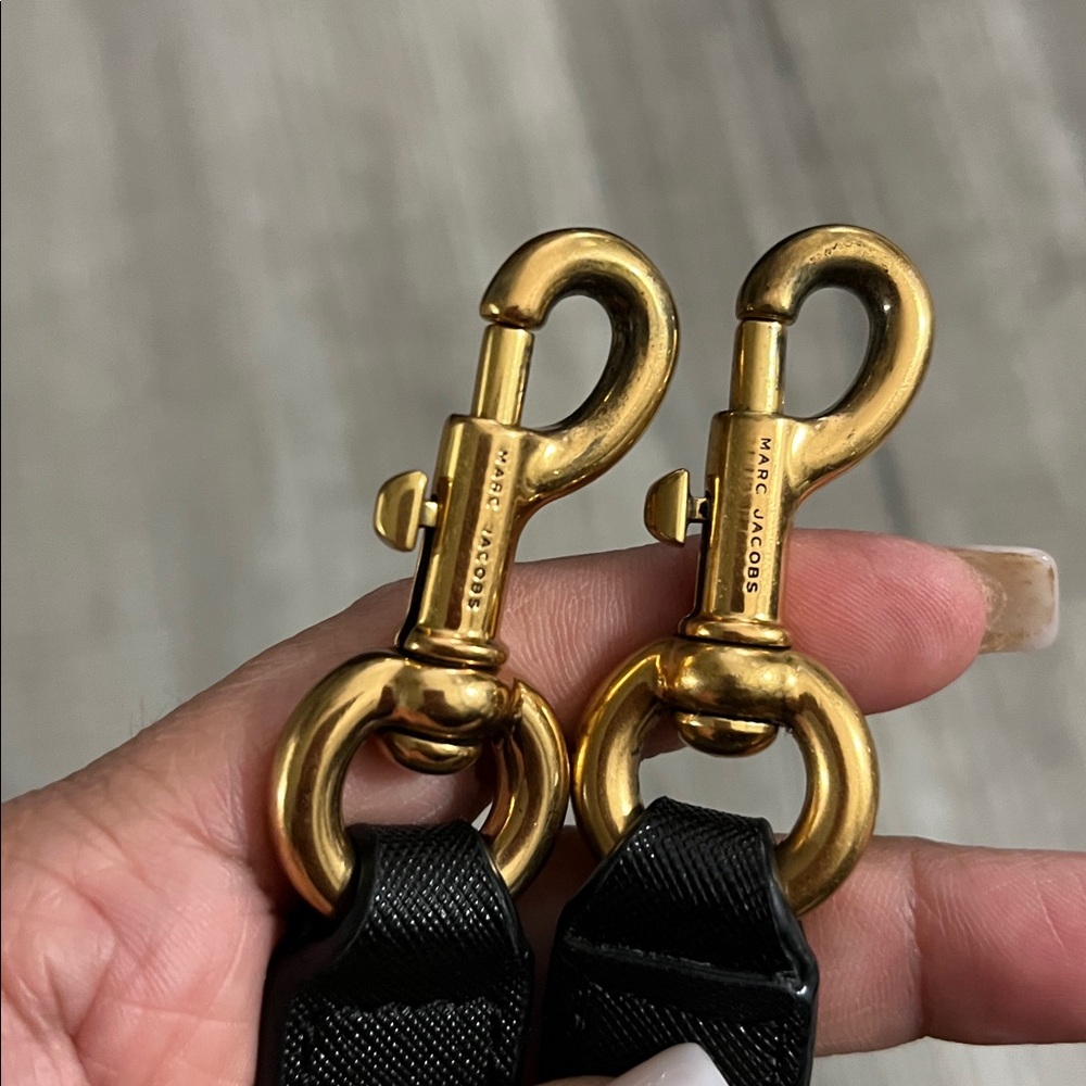 Adjustable Black Saffiano Leather Strap